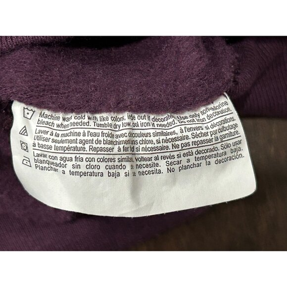 Hanes Fleece Crewneck Pullover Sweatshirt Purple Sz Large Comfort Soft Lounge - Picture 7 of 11
